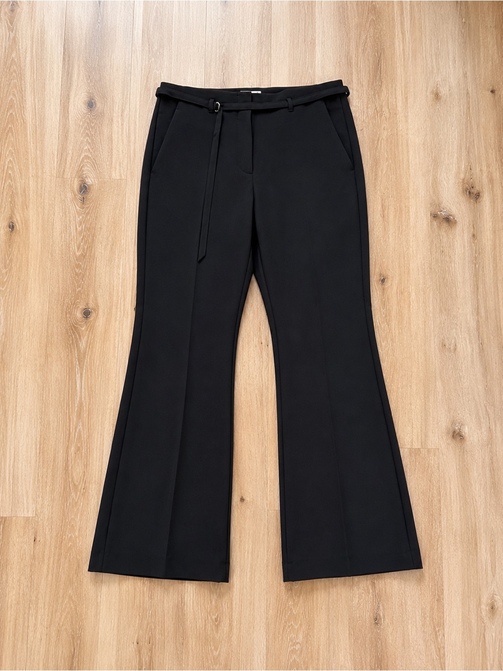 Abercrombie & Fitch Black High-Rise Flare Trousers
